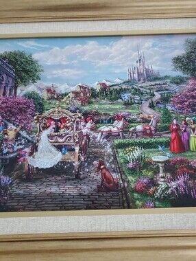 Thomas Kinkade Disney Cinderella "Happily Ever After" Framed on Canvas 12"x16"